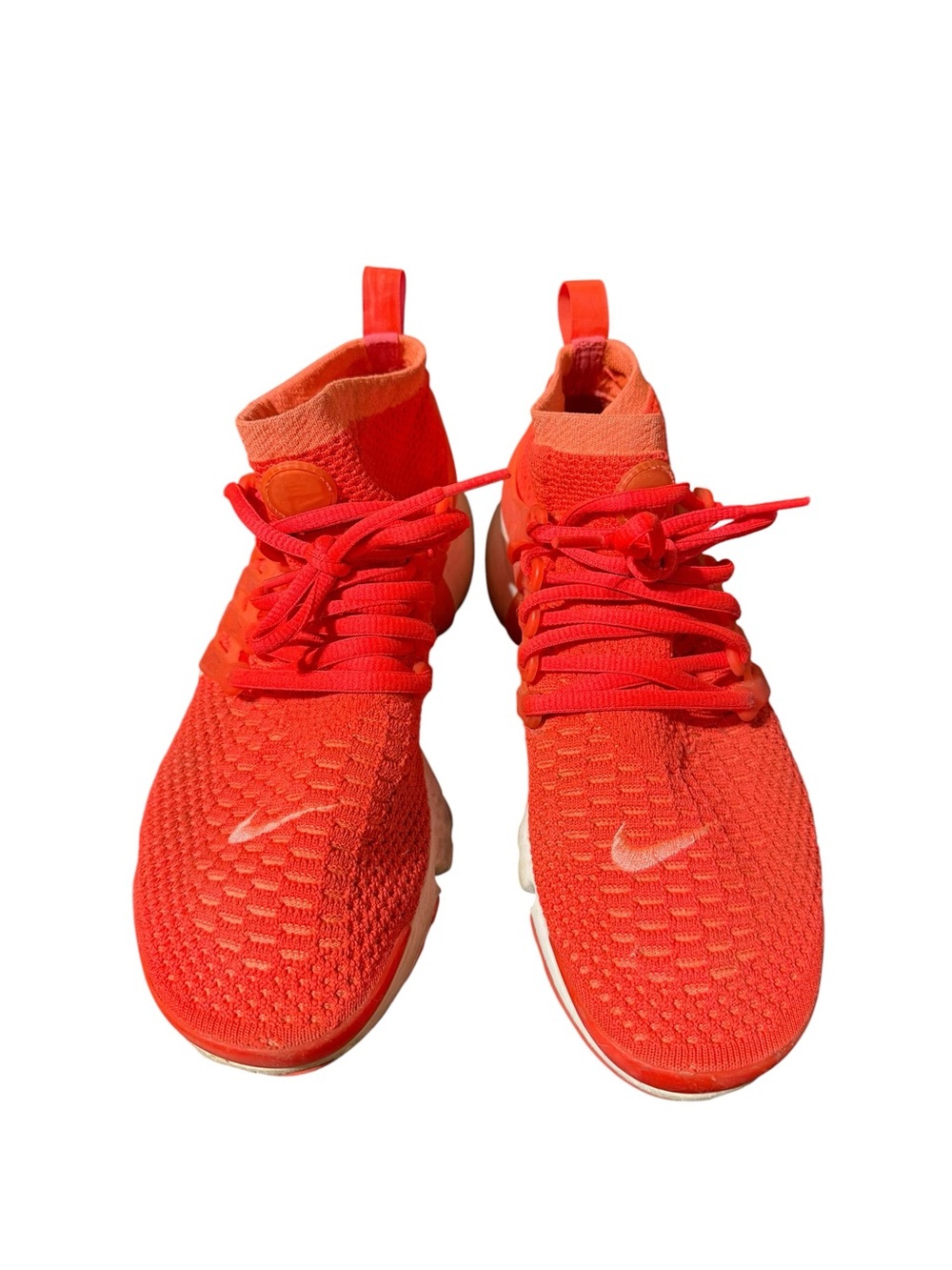 Women’s Nike Air Presto Vibrant Orange Knit High-Top Sneakers 8.5